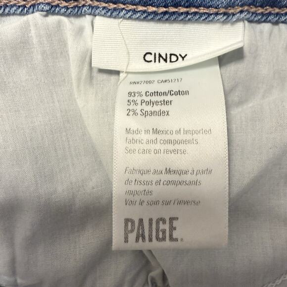 Paige CINDY Crop Jeans Women’s 32 Light “Shooting Star” Wash Raw “Stellar” Hem - Picture 6 of 8